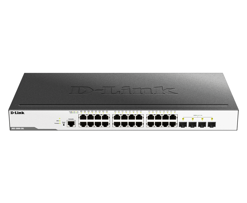 D-Link 28-Port Layer-2 Managed Gigabit PoE Switch